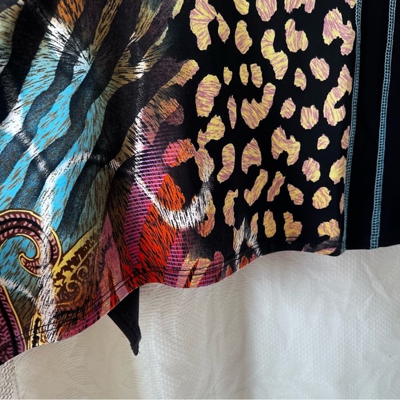 Frank Lyman Handkerchief Hem Multicolored Top Short Sleeve Top size 12 - Picture 11 of 16